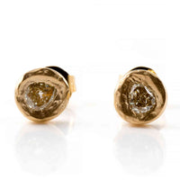 Cercei din aur roz 14K cu diamante