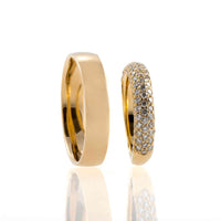 Set verighete "Tania" din aur galben 18K cu Diamante