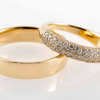 Set verighete "Tania" din aur galben 18K cu Diamante