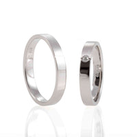 Set Verighete "Shine" Din Aur Alb 14k Cu Diamant