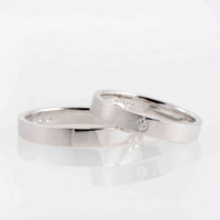 Set Verighete "Shine" Din Aur Alb 14k Cu Diamant