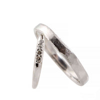Set Verighete Din Aur Alb 14 "Liori 2" Cu Diamante