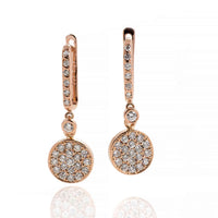 Cercei din aur roz 14K cu diamante naturale