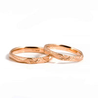 Set verighete din aur roz 14K "Reborn"