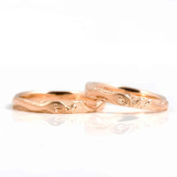 Set verighete din aur roz 14K "Reborn"