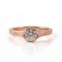 Inel de logodna din aur roz 18K cu diamant natural, custom made