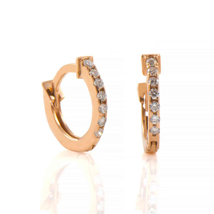 Cercei din aur roz 18K cu diamante naturale