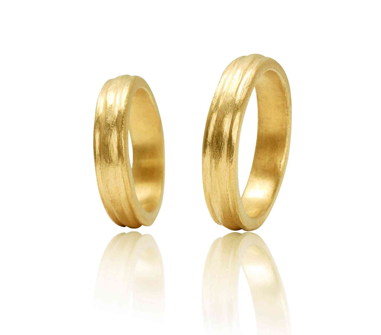 Verighete Din Aur Galben 14k "FACES"