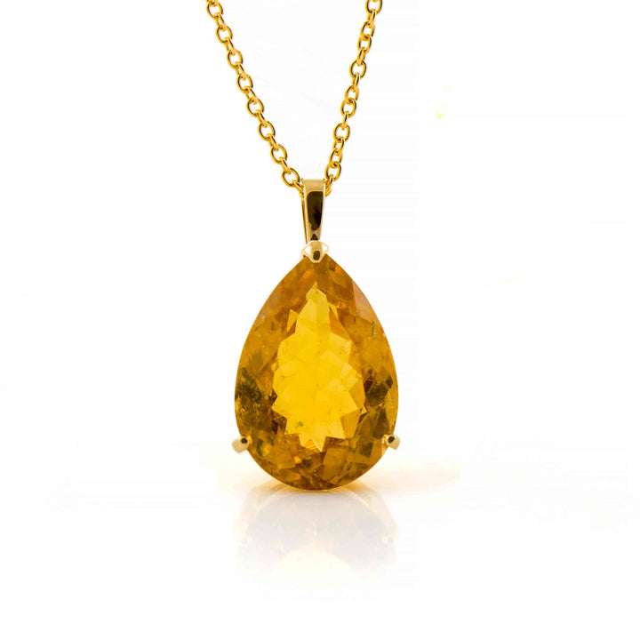 18K Yellow Gold Necklace With Madeira Citrine