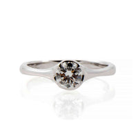 Inel de logodna din aur alb 18K cu diamant natural