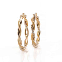 Set verighete "Kundala" din aur alb si galben 14k cu diamante naturale