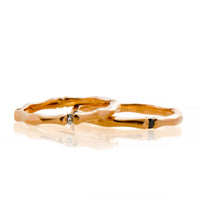 Set Verighete "Spegulo" Din Aur Roz 14k Cu Diamante Naturale