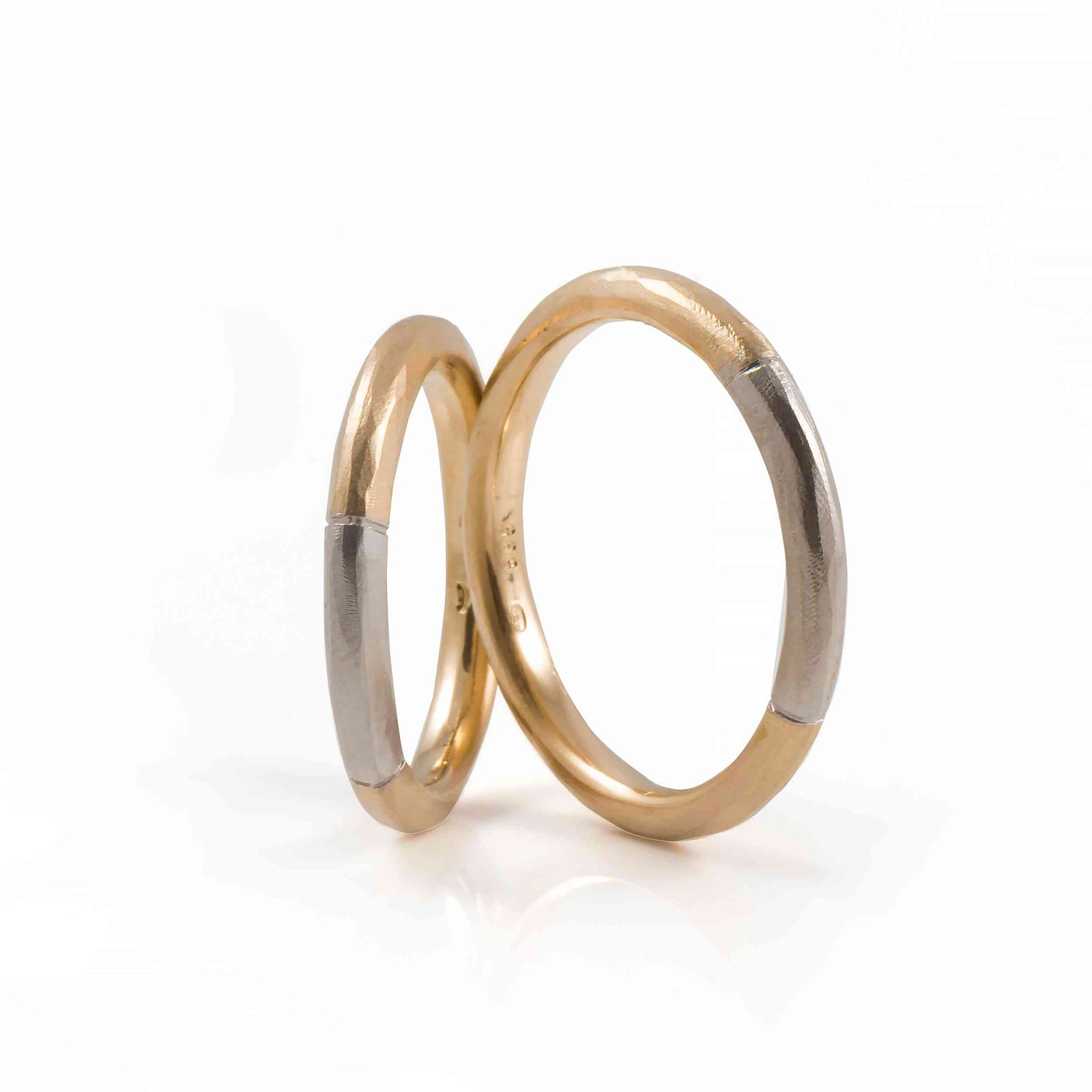 Set verighete "SARIT 2" din aur alb si galben 14k