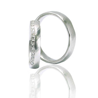 Set Verighete "ATIS-M" 14K Din Aur Alb Cu Diamante Naturale