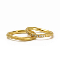 Set Verighete "MATCH" Din Aur Galben 14K Cu Diamante