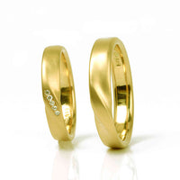 Set Verighete "FINOS" Din Aur Galben 14K Cu Diamante