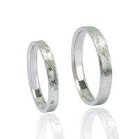 Set Verighete "LILAH" 14K Din Aur Alb Cu Diamante Naturale