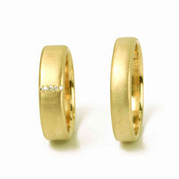 Set Verighete "VENUS" Din Aur Galben 14K Cu Diamante