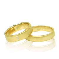 Set Verighete "VENUS" Din Aur Galben 14K Cu Diamante