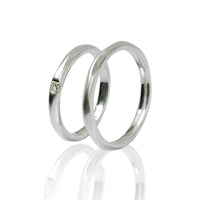Set Verighete "MIKA" 14K Din Aur Alb Cu Diamant Natural