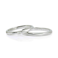 Set Verighete "MIKA" 14K Din Aur Alb Cu Diamant Natural