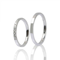 Set Verighete "FOX BIG" 14K Din Aur Alb Cu Diamante Naturale