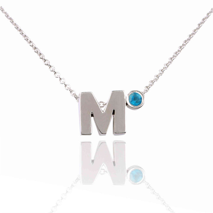 14K White Gold Necklace With Apatite