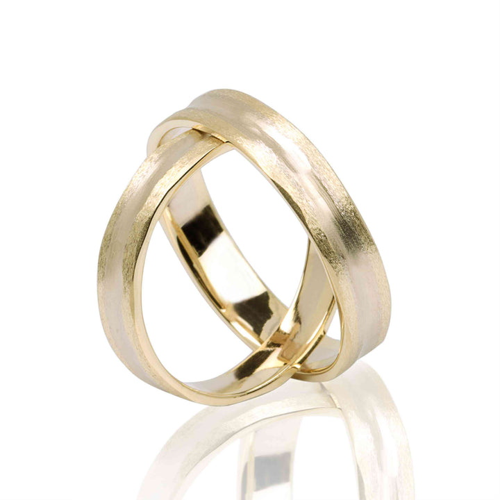 Set Verighete "DIDIS" Din Aur Alb Si Galben 14k