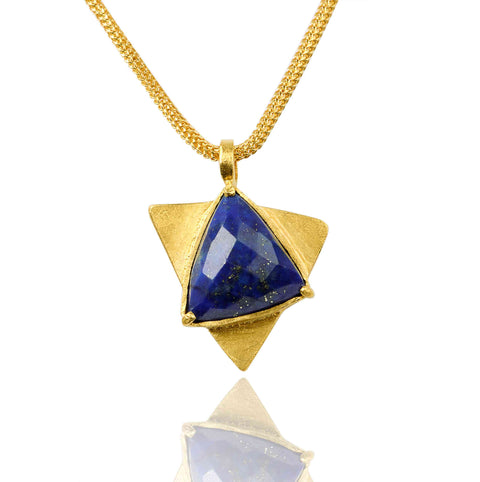 Colier Din Aur Galben De 22 K Cu Lapis Lazuli