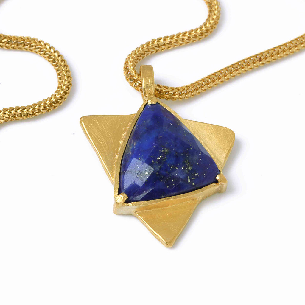 Colier Din Aur Galben De 22 K Cu Lapis Lazuli