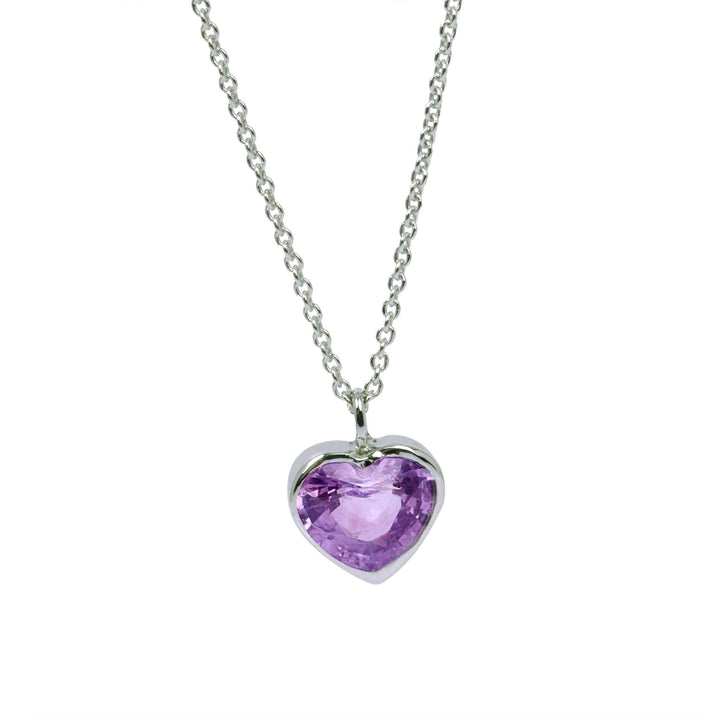 14K White Gold Necklace With Sapphire