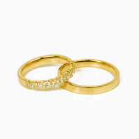 Set Verighete "GLAM" Din Aur Galben 18K Cu Diamante