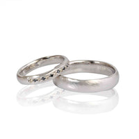 Set Verighete "ATIS-M 2" 14K Din Aur Alb Cu Diamante Naturale