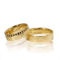 Set Verighete "MIRA" 14K Din Aur Galben Cu Diamante Naturale