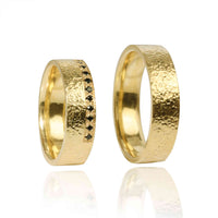 Set Verighete "MIRA" 14K Din Aur Galben Cu Diamante Naturale