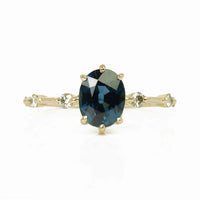 Inel Din Aur Galben 14k Cu Spinel și Diamante Naturale