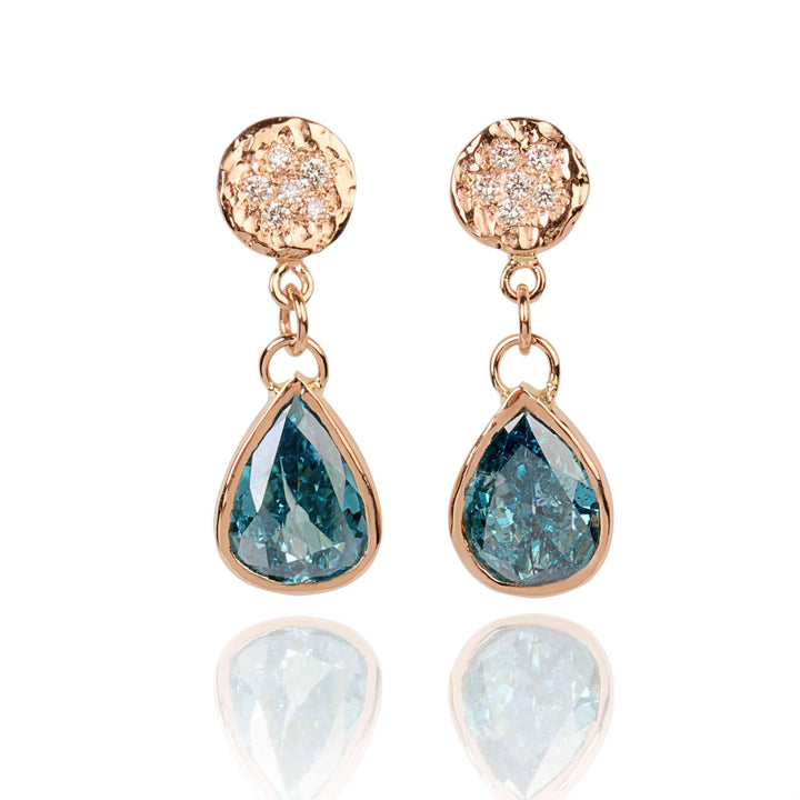 18K Rose Gold Earrings With Natural Diamonds