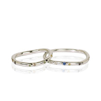 Set Verighete "DINA" Din Aur Alb 14K Cu Safire