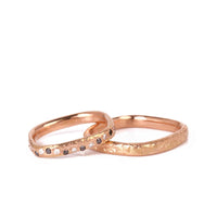 Set Verighete "ANASTASIA II" Din Aur Roz 14K Cu Diamante naturale