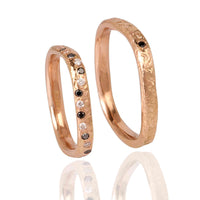 Set Verighete "ANASTASIA II" Din Aur Roz 14K Cu Diamante naturale