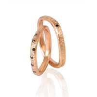 Set Verighete "ANASTASIA II" Din Aur Roz 14K Cu Diamante naturale