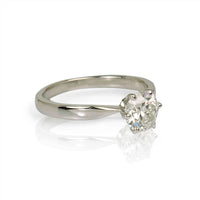 Inel De Logodna Din Aur Alb 18k Cu Diamant Natural