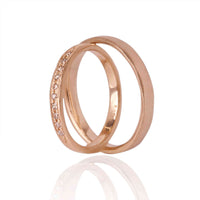 Set Verighete "Gily" 14K Din Aur Roz cu diamante naturale