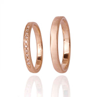 Set Verighete "Gily" 14K Din Aur Roz cu diamante naturale
