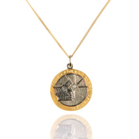 Colier Din Aur Alb și Galben 14 K+24 K Cu Diamant natural