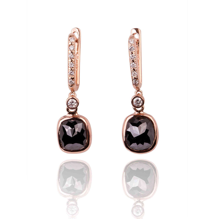 14K Rose Gold Earrings With Natural Diamonds