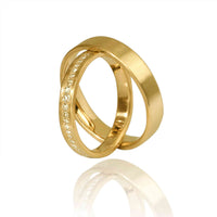 Set Verighete "RISE" 14K Din Aur Galben Cu Diamante Naturale