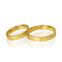 Set Verighete "NETA leaves" 14K Din Aur Galben Cu Diamante Naturale