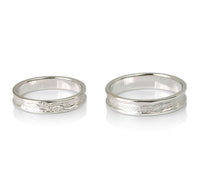 Set Verighete "RAISA" Din Aur Alb 14K Cu Diamante Naturale