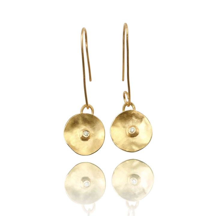 18K Yellow Gold Earrings With Natural Diamonds